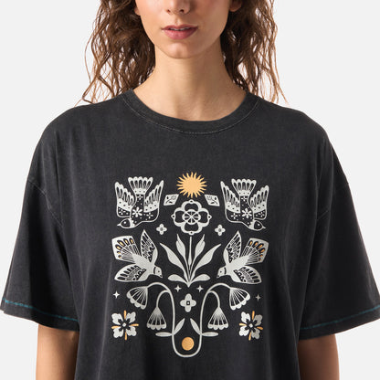 Polera Mujer Gorrion Negro Haka Honu