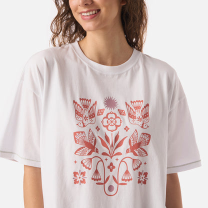 Polera Mujer Gorrion Blanco Haka Honu