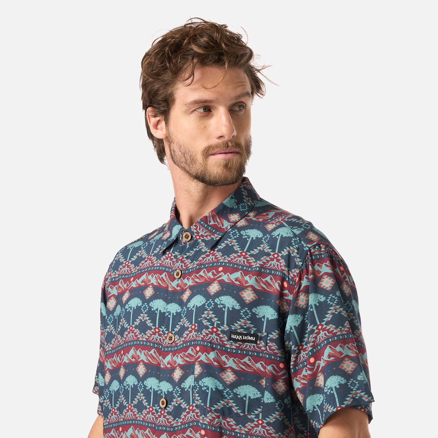 Camisa Hombre Good Karma Print Azul Noche Haka Honu