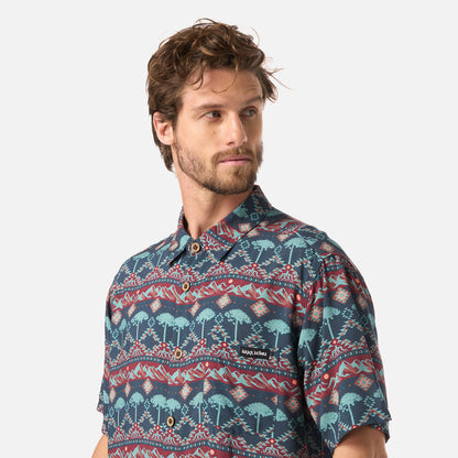 Camisa Hombre Good Karma Print Azul Noche Haka Honu