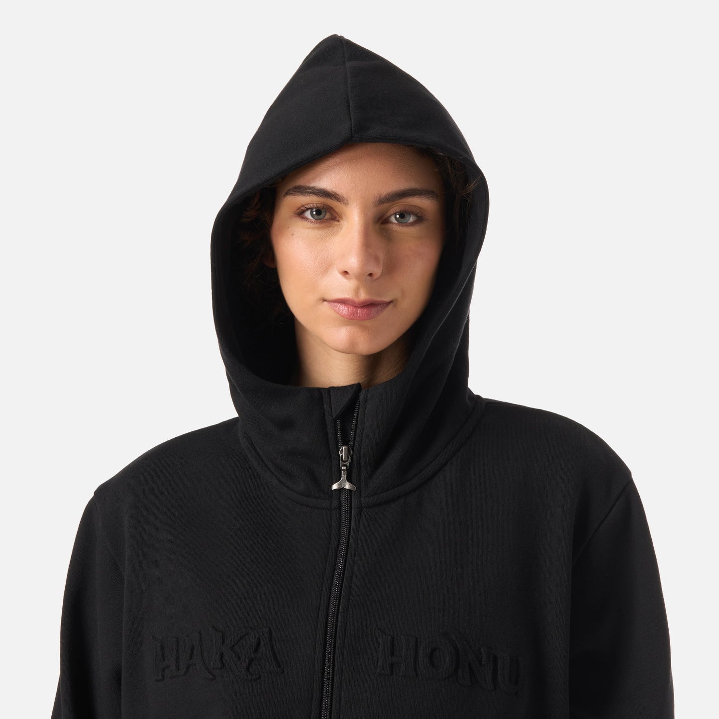 Polerón Mujer Motomami Full Zip Negro Haka Honu