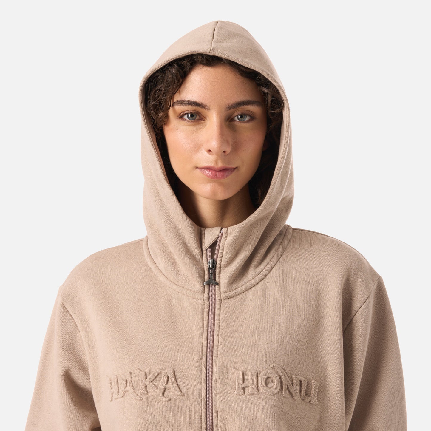 Polerón Mujer Motomami Full Zip Taupe Haka Honu