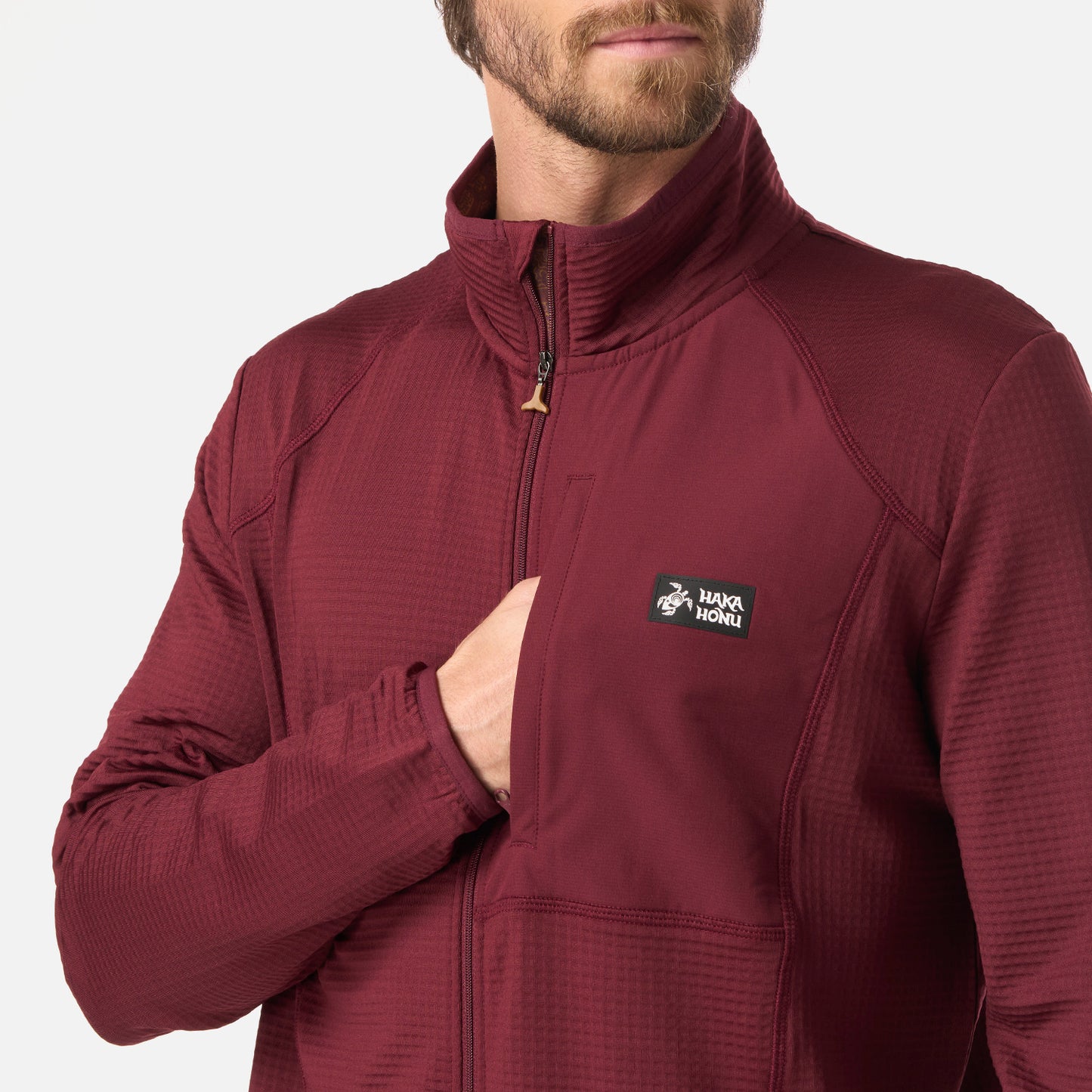 Polerón Hombre Taina Full Zip Burdeo Haka Honu
