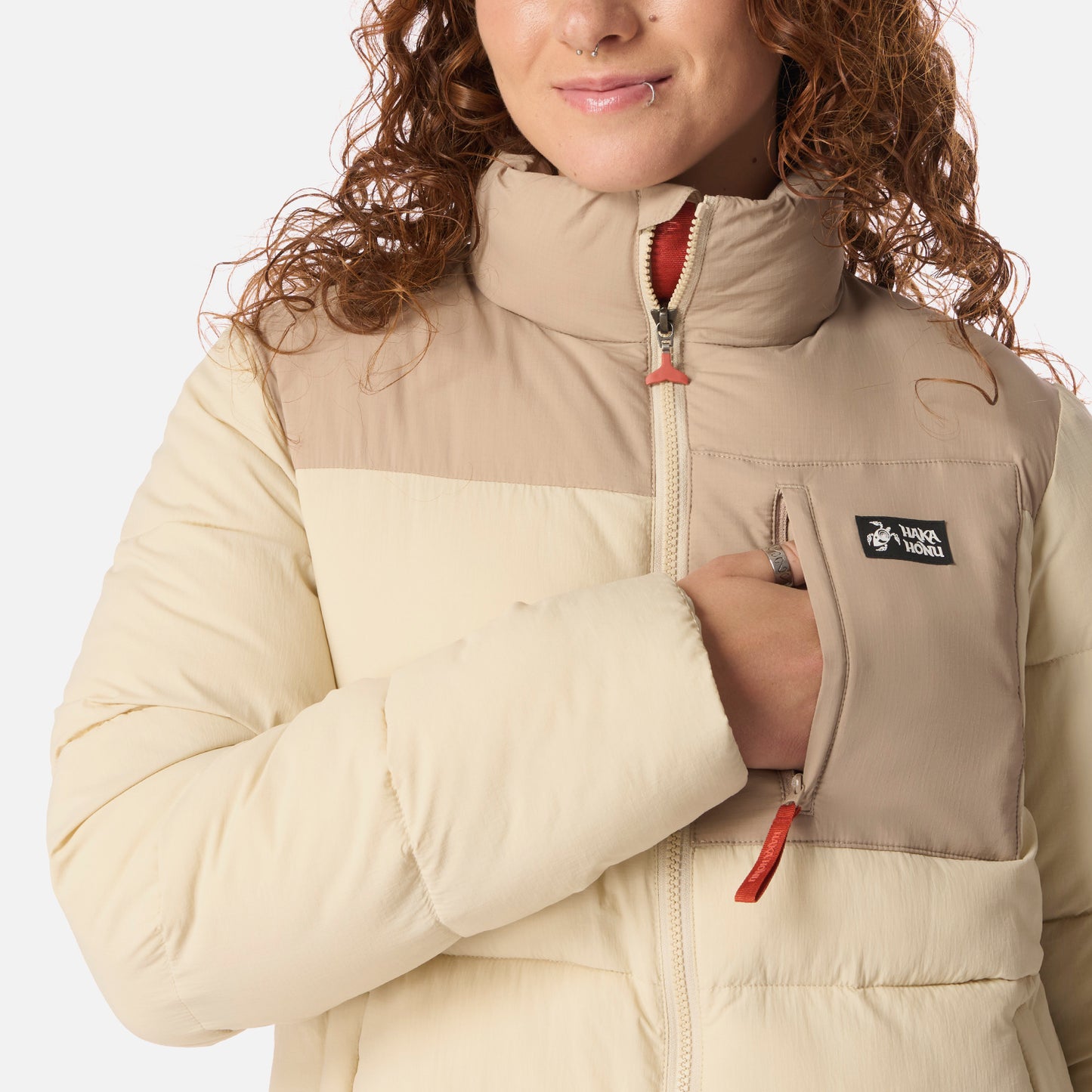 Chaqueta Mujer Aislada Taupe Haka Honu