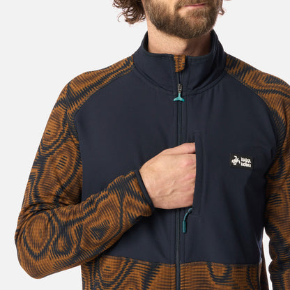 Polerón Hombre Taina Full Zip Print Café Haka Honu
