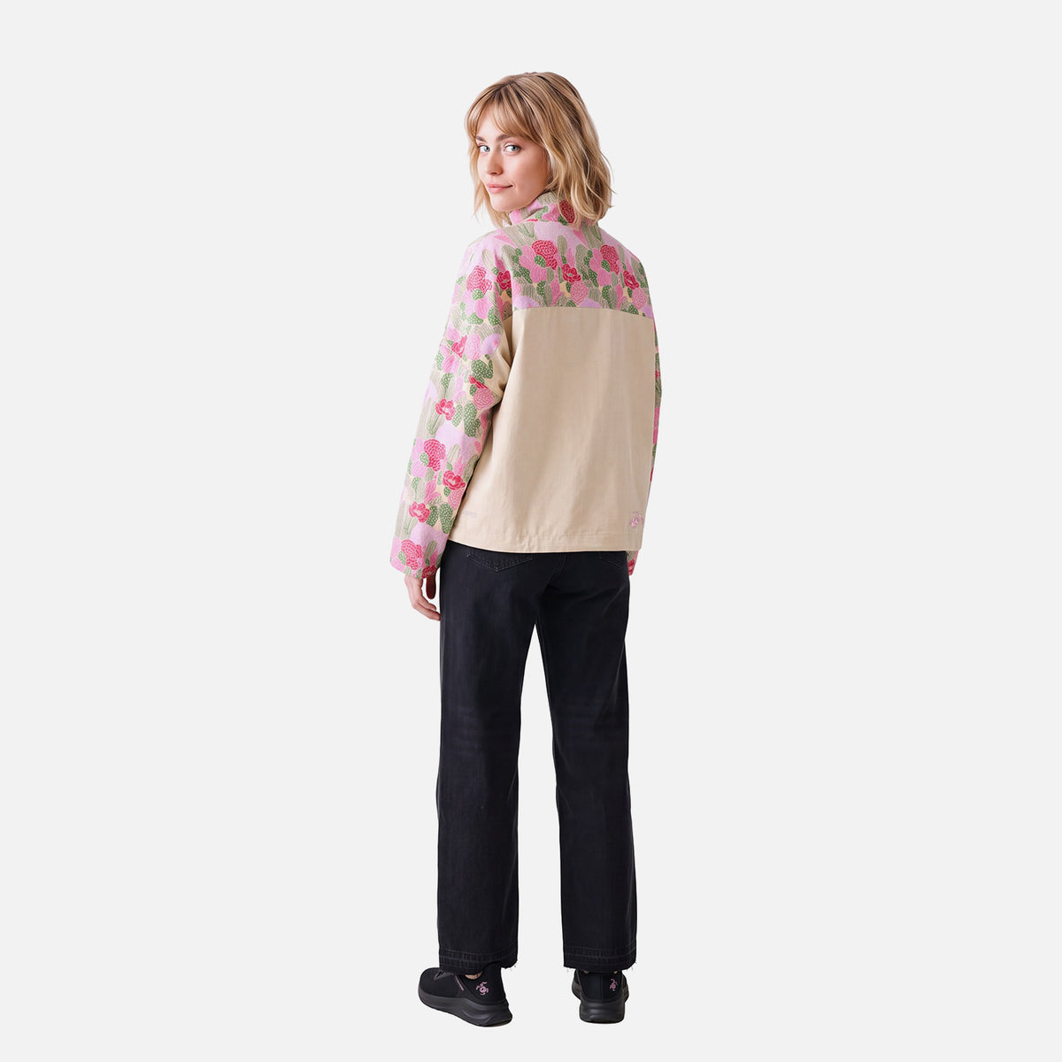 Chaqueta Mujer Hija Del Viento Print Crema Haka Honu