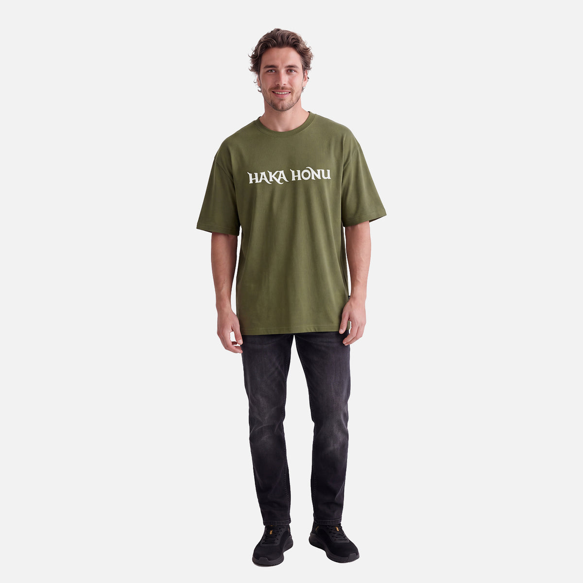 Polera Hombre Logo Verde Musgo Haka Honu