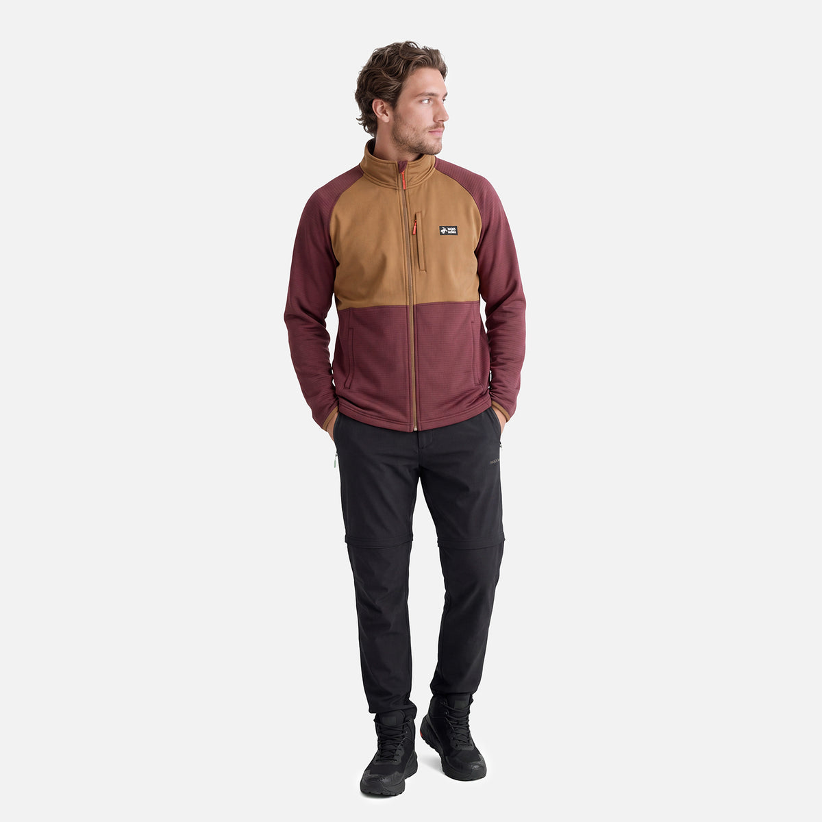 Polerón Hombre Taina Full Zip Burdeo Haka Honu