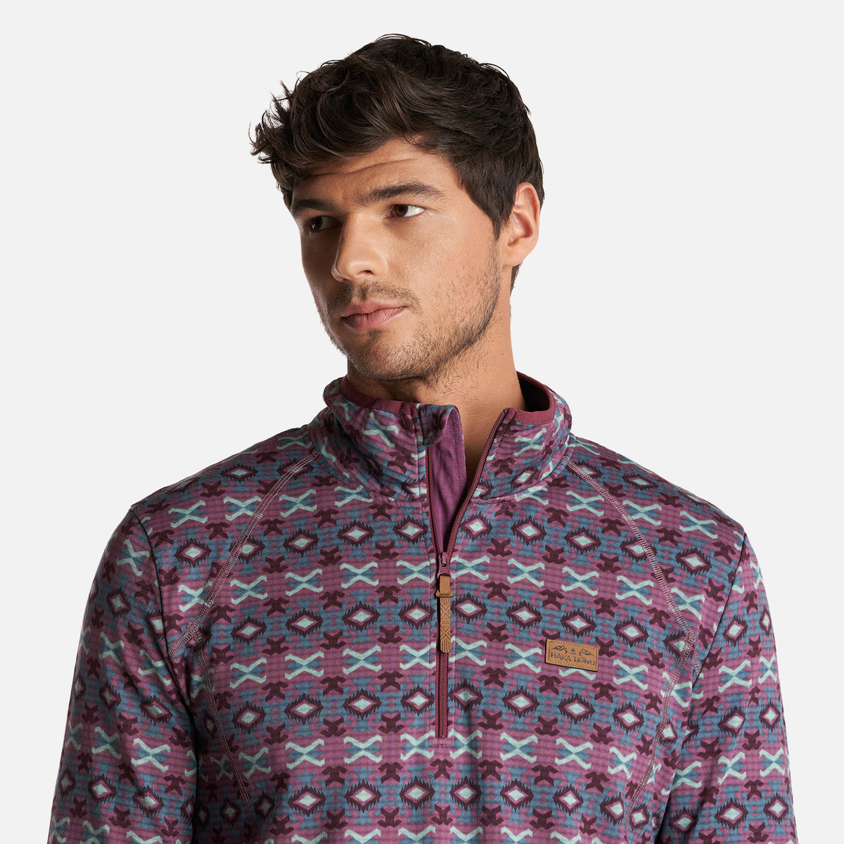 Poleron Hombre Taina Print Morado Haka Honu