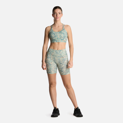 Calza Mujer Coihue Biker Print Menta Haka Honu
