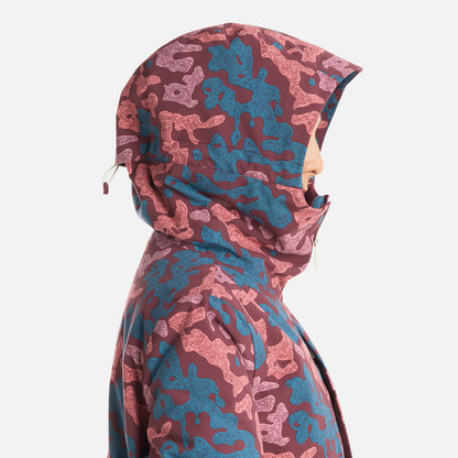 Chaqueta Mujer Yeti Print Burdeo Haka Honu