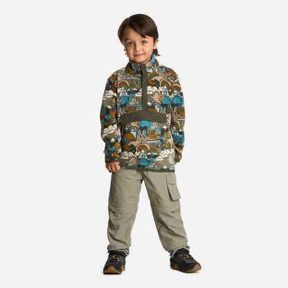 Polerón Niño Tokerau Poki Print Verde Militar Haka Honu