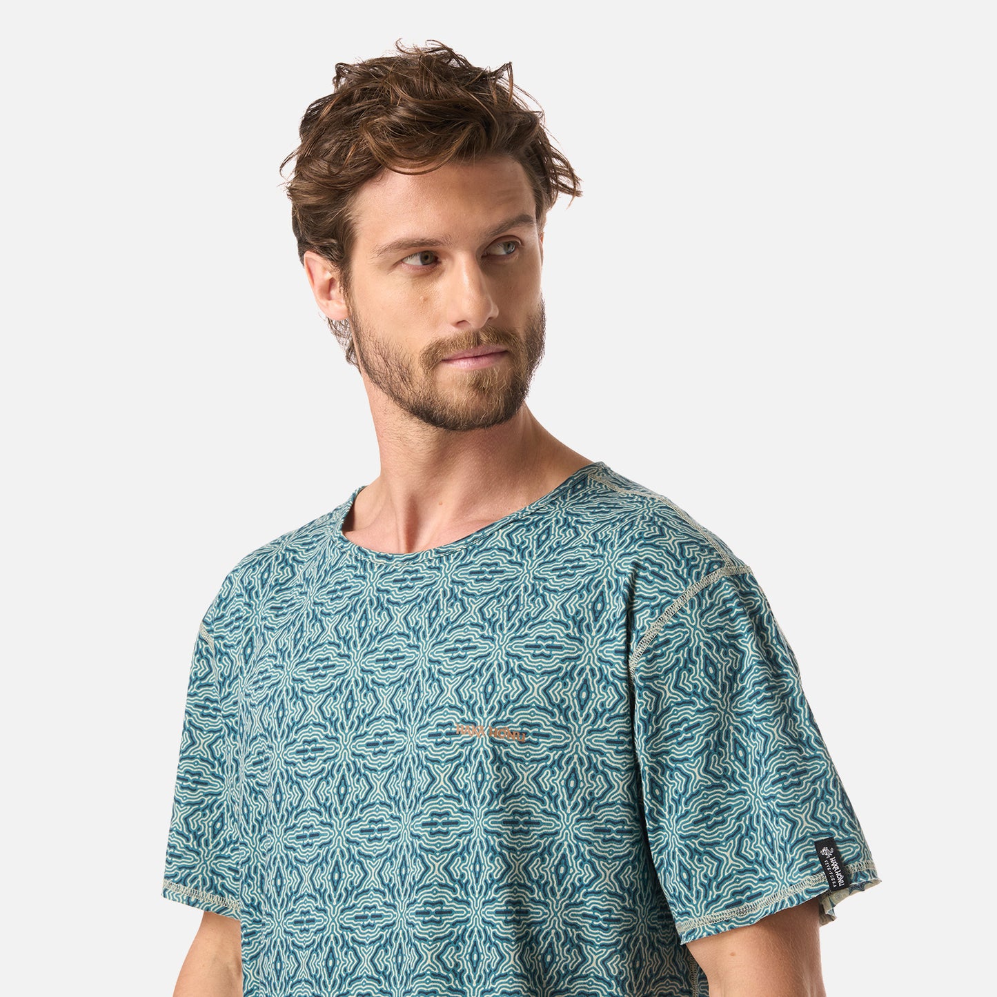 Polera Hombre Bi-curioso Print Azul Noche Haka Honu