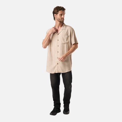 Camisa Hombre Linaje Print Taupe Haka Honu
