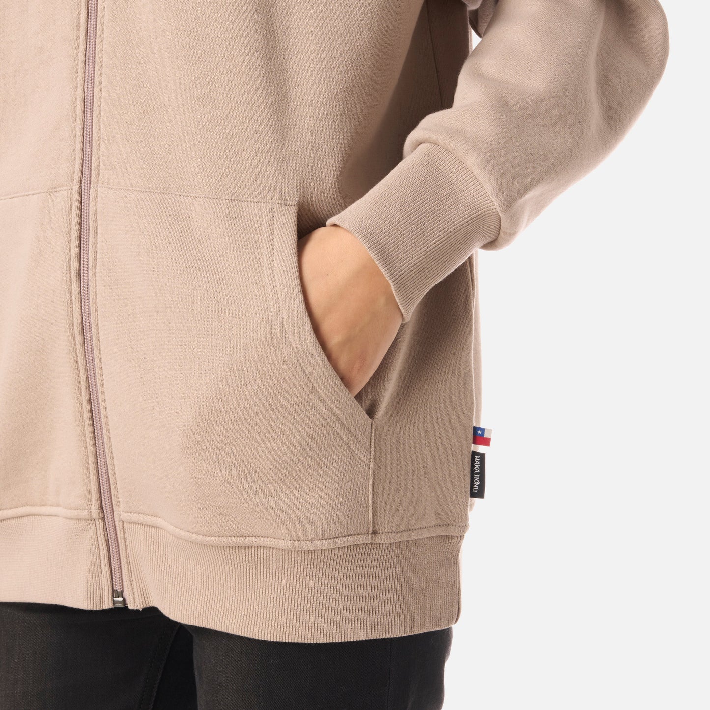 Polerón Mujer Motomami Full Zip Taupe Haka Honu