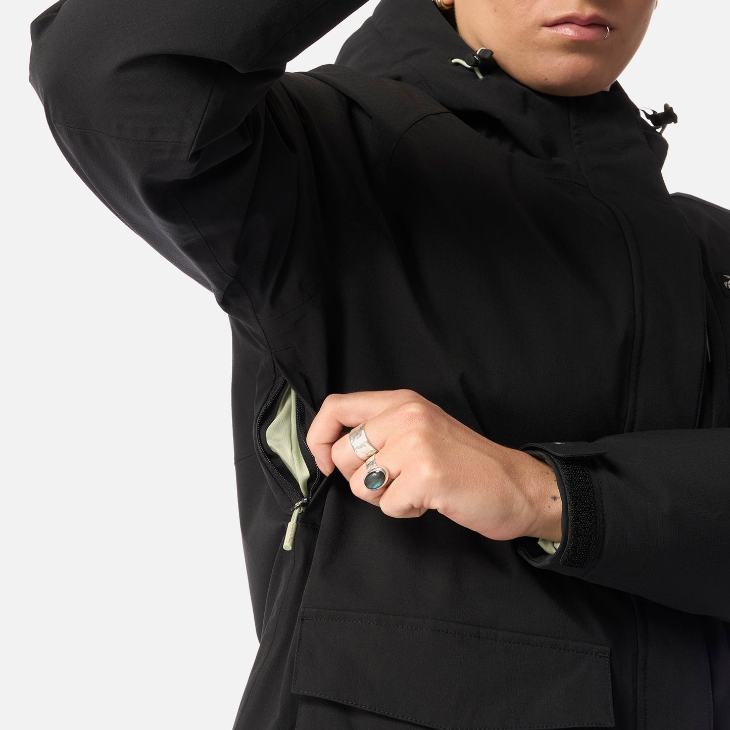 Chaqueta Mujer Diluvio Negro Haka Honu