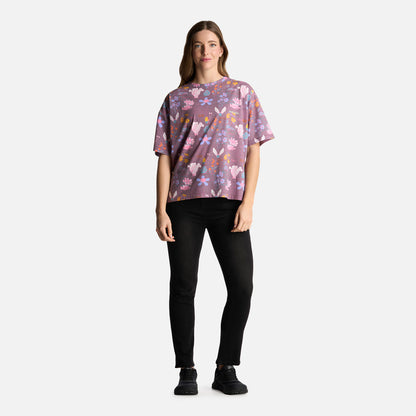Polera Mujer Botanica Print Morado Haka Honu