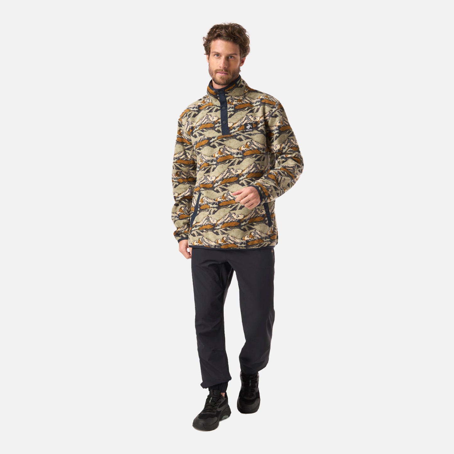 Polar Hombre Tokerau Print Verde Oliva Haka Honu