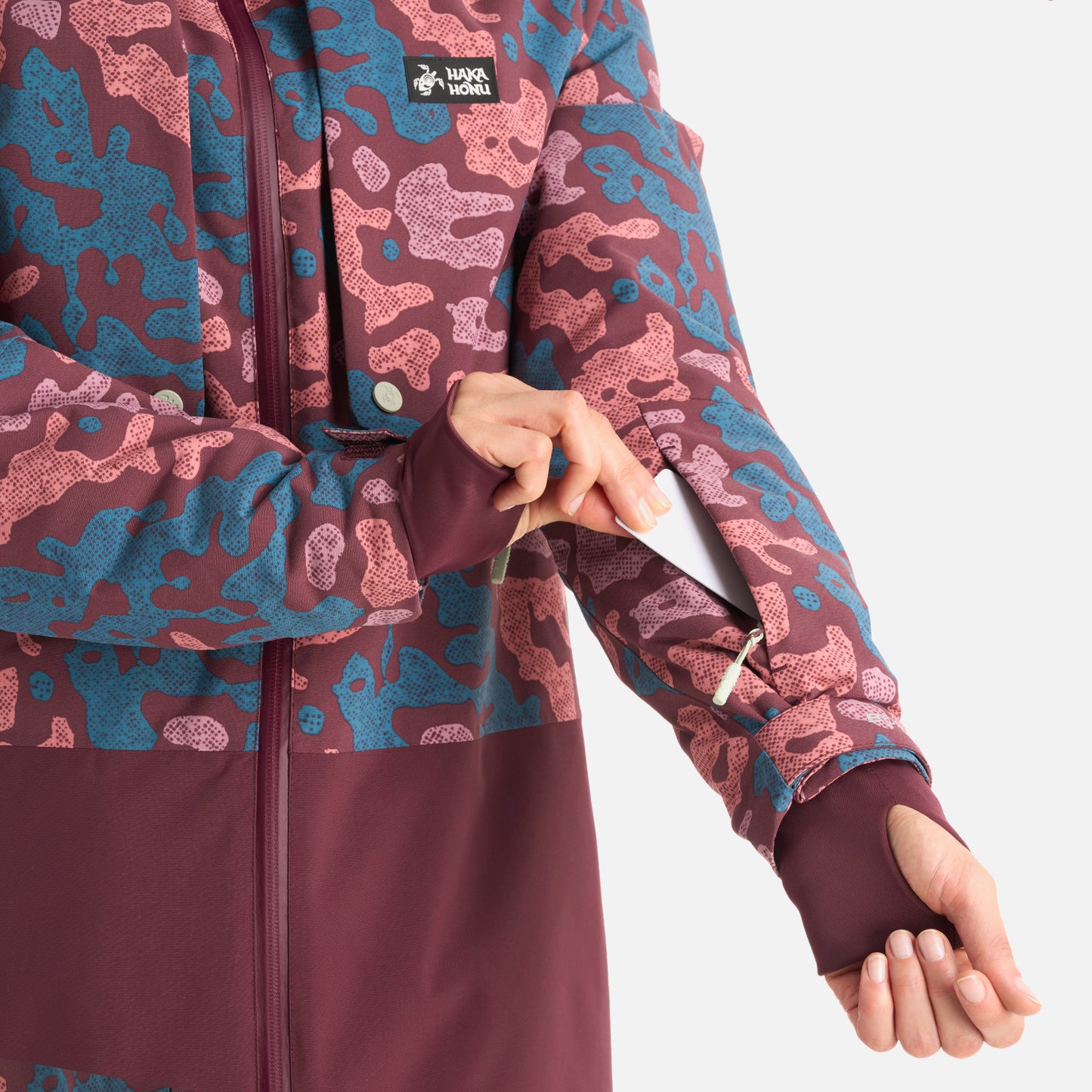 Chaqueta Mujer Yeti Print Burdeo Haka Honu