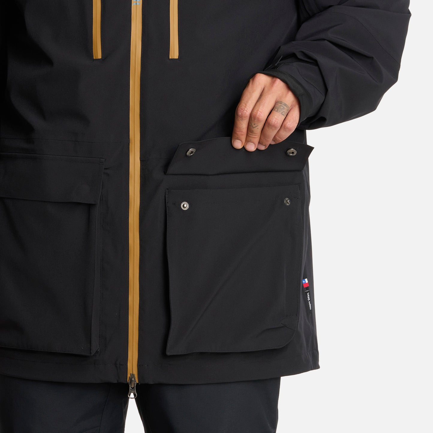 Chaqueta Hombre Viento Blanco Negro Haka Honu