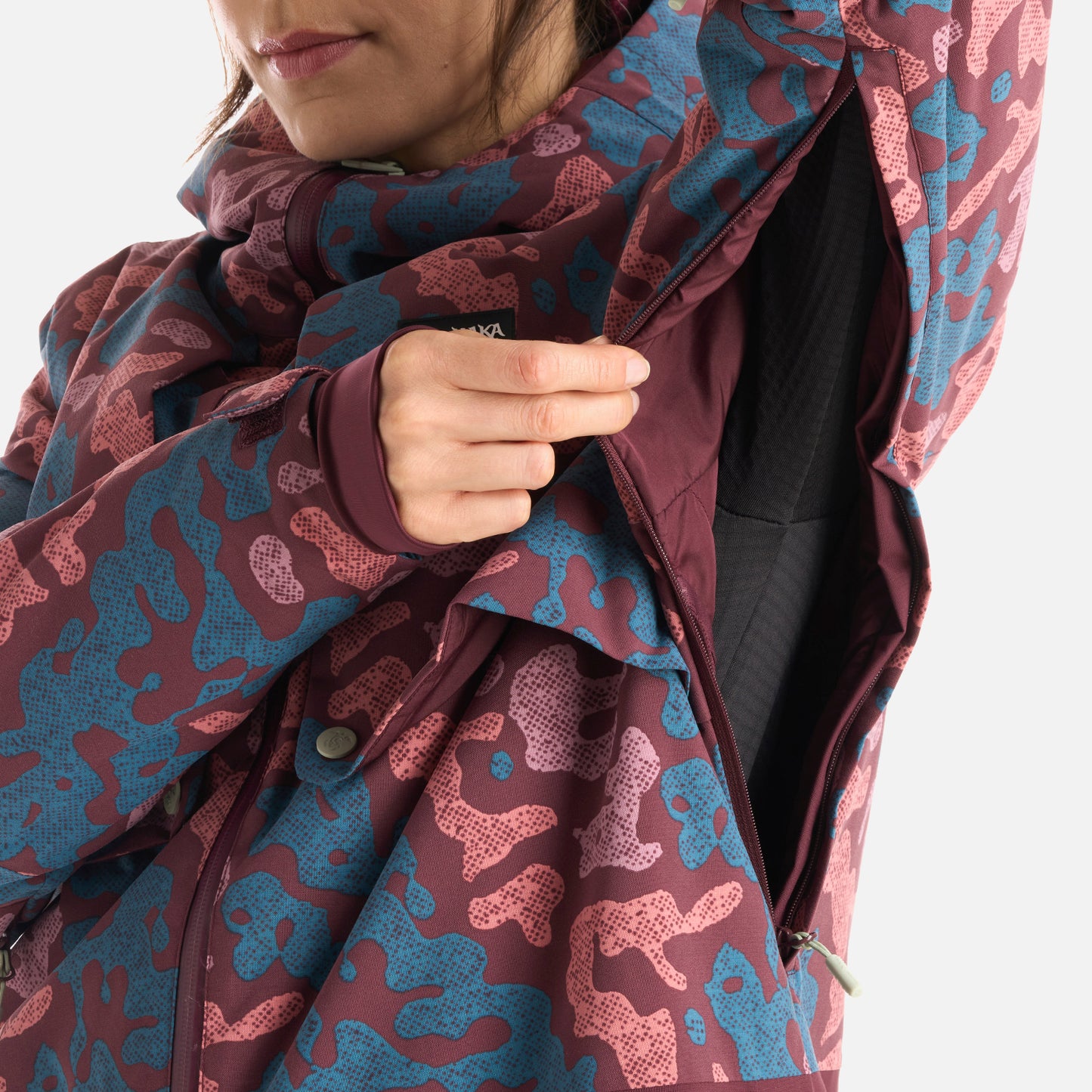 Chaqueta Mujer Yeti Print Burdeo Haka Honu