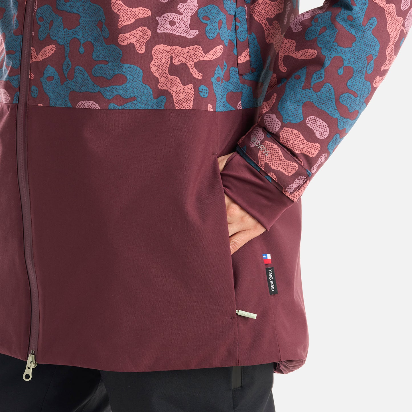 Chaqueta Mujer Yeti Print Burdeo Haka Honu