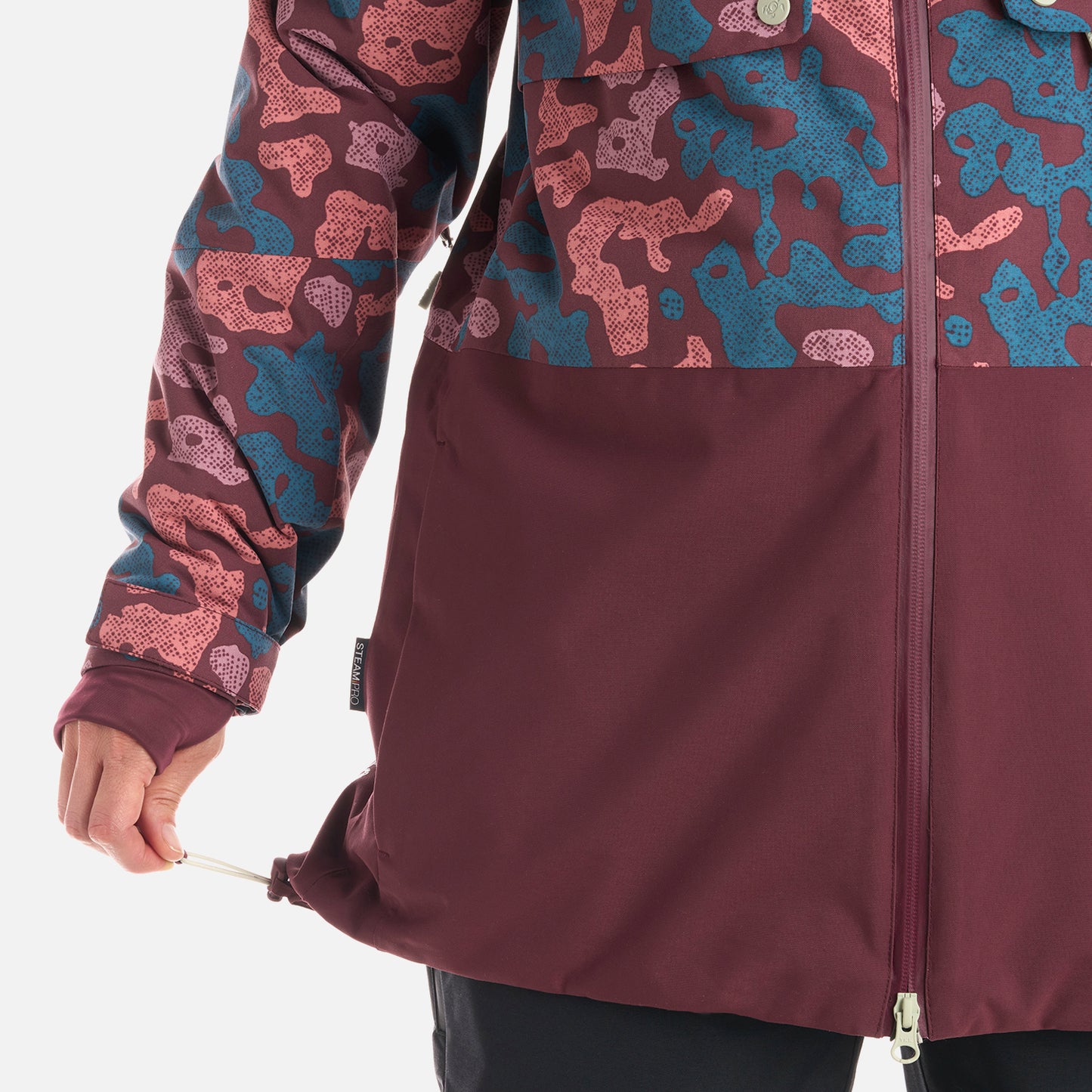 Chaqueta Mujer Yeti Print Burdeo Haka Honu