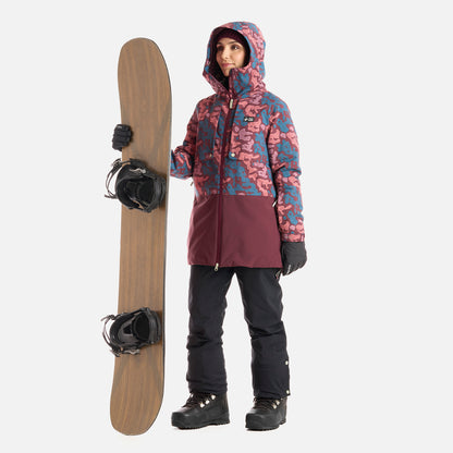 Chaqueta Mujer Yeti Print Burdeo Haka Honu