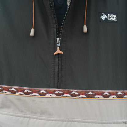Chaqueta Hombre Viento Norte 14 Zip Verde Militar Haka Honu