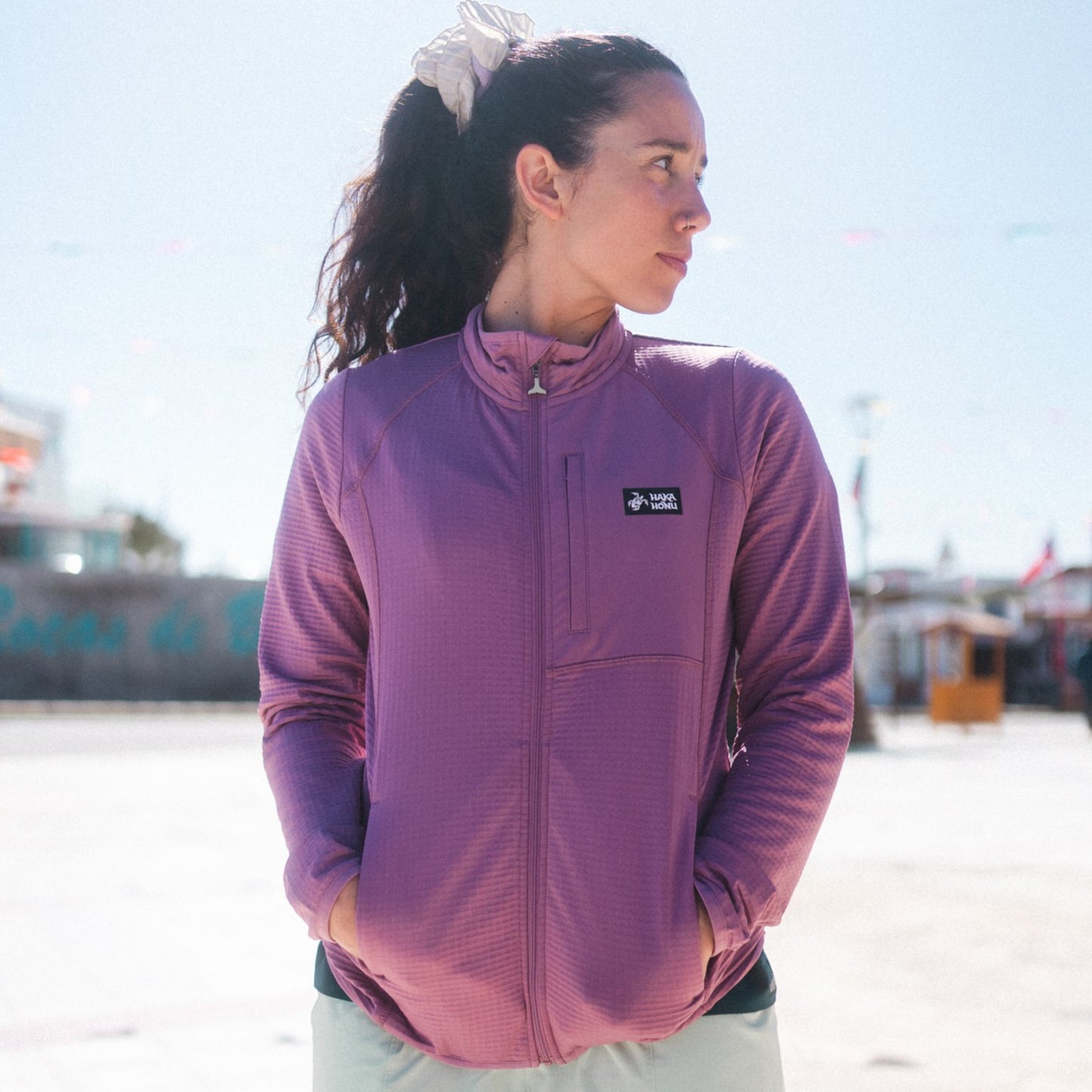 Polerón Mujer Taina Full Zip Lila Haka Honu
