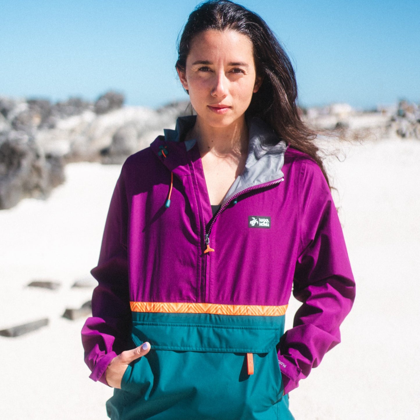 Chaqueta Mujer Viento Norte 14 Zip Purpura Haka Honu
