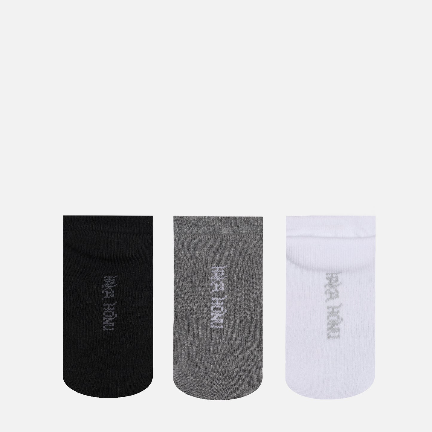Calcetines Unisex Las Tres Puntas Pack Corto Negro / Gris / Blanco Haka Honu