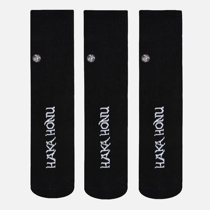 Calcetín Unisex Las Tres Puntas Pack Largo Negro Haka Honu