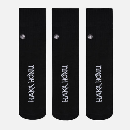 Calcetín Unisex Las Tres Puntas Pack Medio Negro Haka Honu